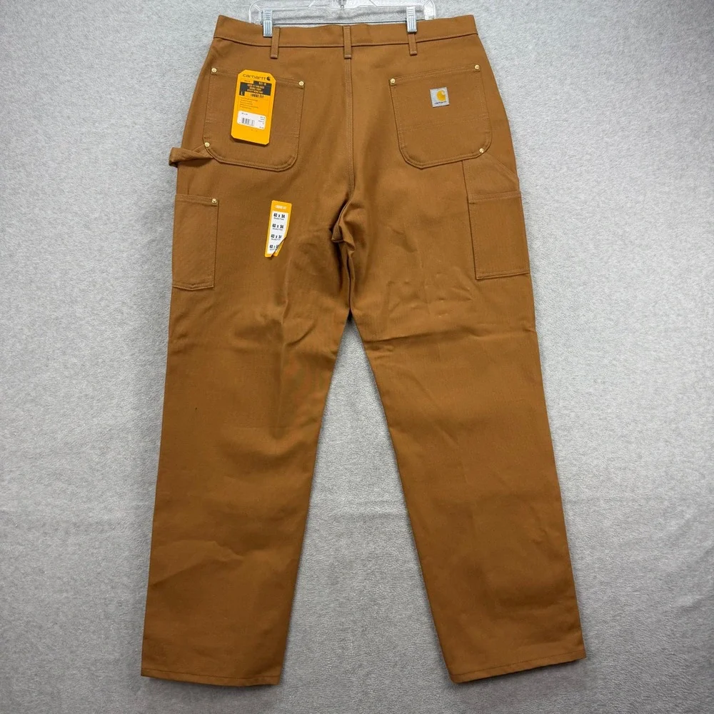 Carhartt Pants Mens 40x34 Brown B01 Double Knee Front Duck Loose Fit Utility NEW - Picture 2 of 13